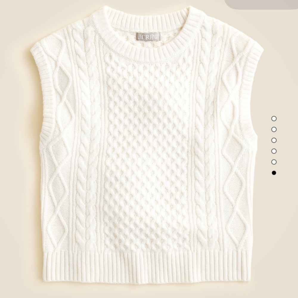 J. Crew Women's Sleeveless Wool-blend Cable-Knit Sweater - Cream